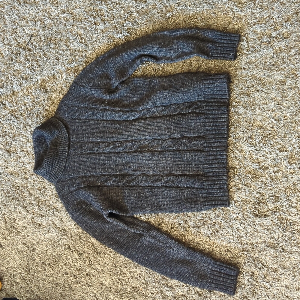 Size M Ralph Lauren dark gray wool/acrylic short dress/long shirt turtleneck